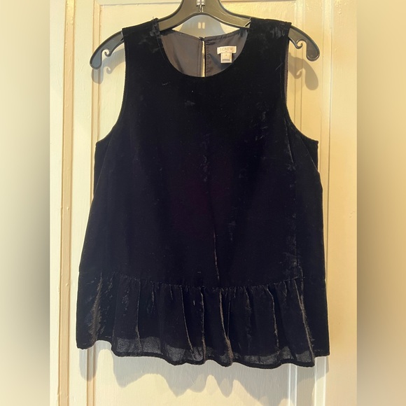 Jcrew black velvet sleeveless top size 4 - Picture 1 of 2